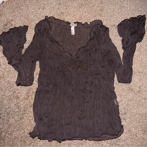 Xhilaration Sheer Black Blouse